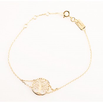 Bracelet femme arbre de vie en or 9 carats.