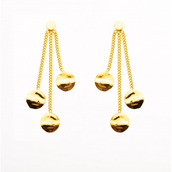 Boucles d'oreilles trio de ronds froissés en or 18 carats.