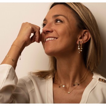 Boucles d'oreilles trio de ronds froissés en or 18 carats.