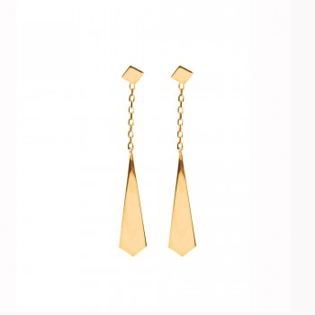 Boucle d'oreille petite cravate pendante 18 carats.