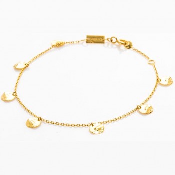 Bracelet femme breloques rondes en or 9 carats.