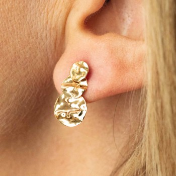 Boucle femme trio de ronds dégradés froissés.