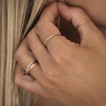 Bague femme trois or (jaune, blanc et rose) 18 carats.