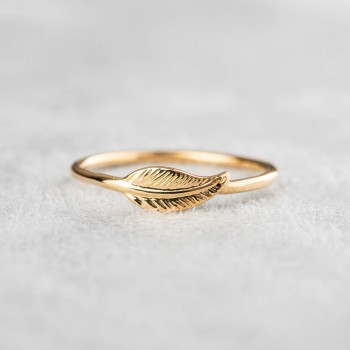 Bijou femme bague plume petit modèle