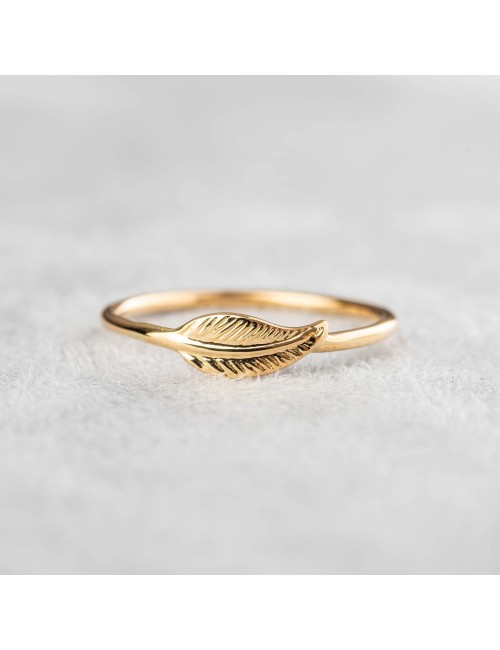 Bijou femme bague plume petit modèle