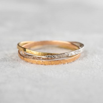 Bague en Or 9 carats et 18 carats grungé