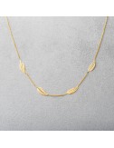Collier 4 grandes plumes d'Or.