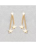 Bijou femme boucles d'oreille 2 étoiles asymétriques.