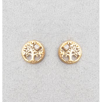 Boucle arbre de vie avec diamant de laboratoire.