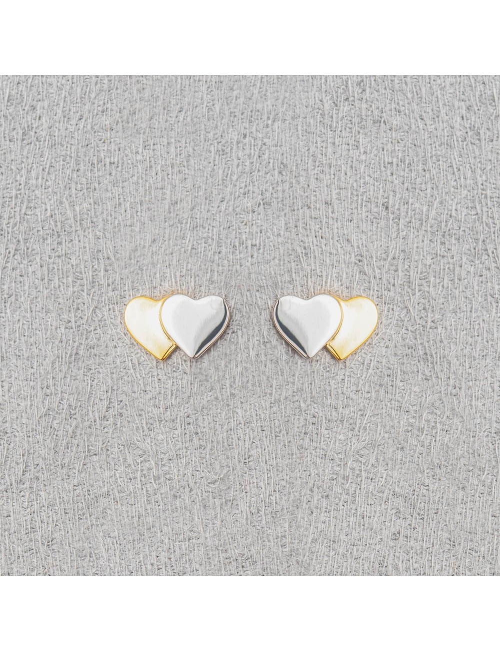 Boucle femme double coeur bicolore.