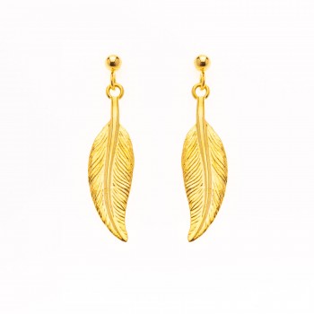 Boucle femme plume sur tige.