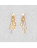 Bijou femme boucles d'oreille étoile et chaînettes étoilées en Or jaune ou Or blanc.