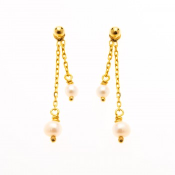 Boucle d'oreille femme quatre perles d'eau douce.