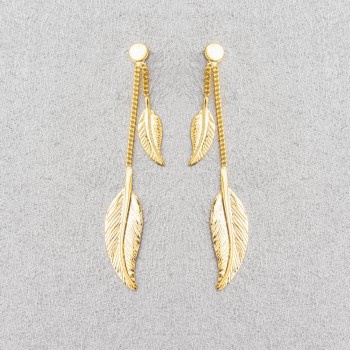 Boucle d'oreille double plumes.