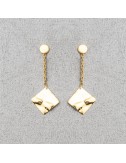 Boucle d'oreille femme carré froissé.