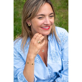 Collier femme double carré froissé en losange.