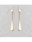 Boucle d'oreille petite cravate pendante 18 carats.
