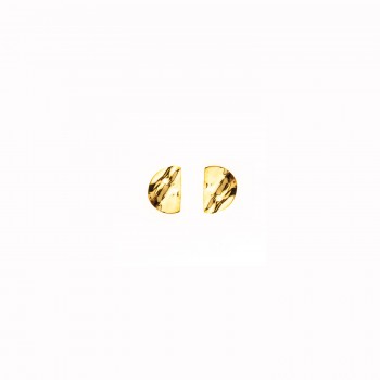 Boucle d'oreille femme demi-rond froissé en or 18 carats.