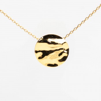 Collier femme grand rond simple en or 9 carats.