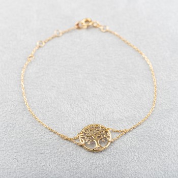 Bracelet femme arbre de vie en or 9 carats.
